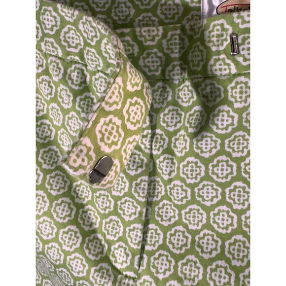 Talbots womens size 16 green and white stretch capri ankle trousers pant - Picture 5 of 16